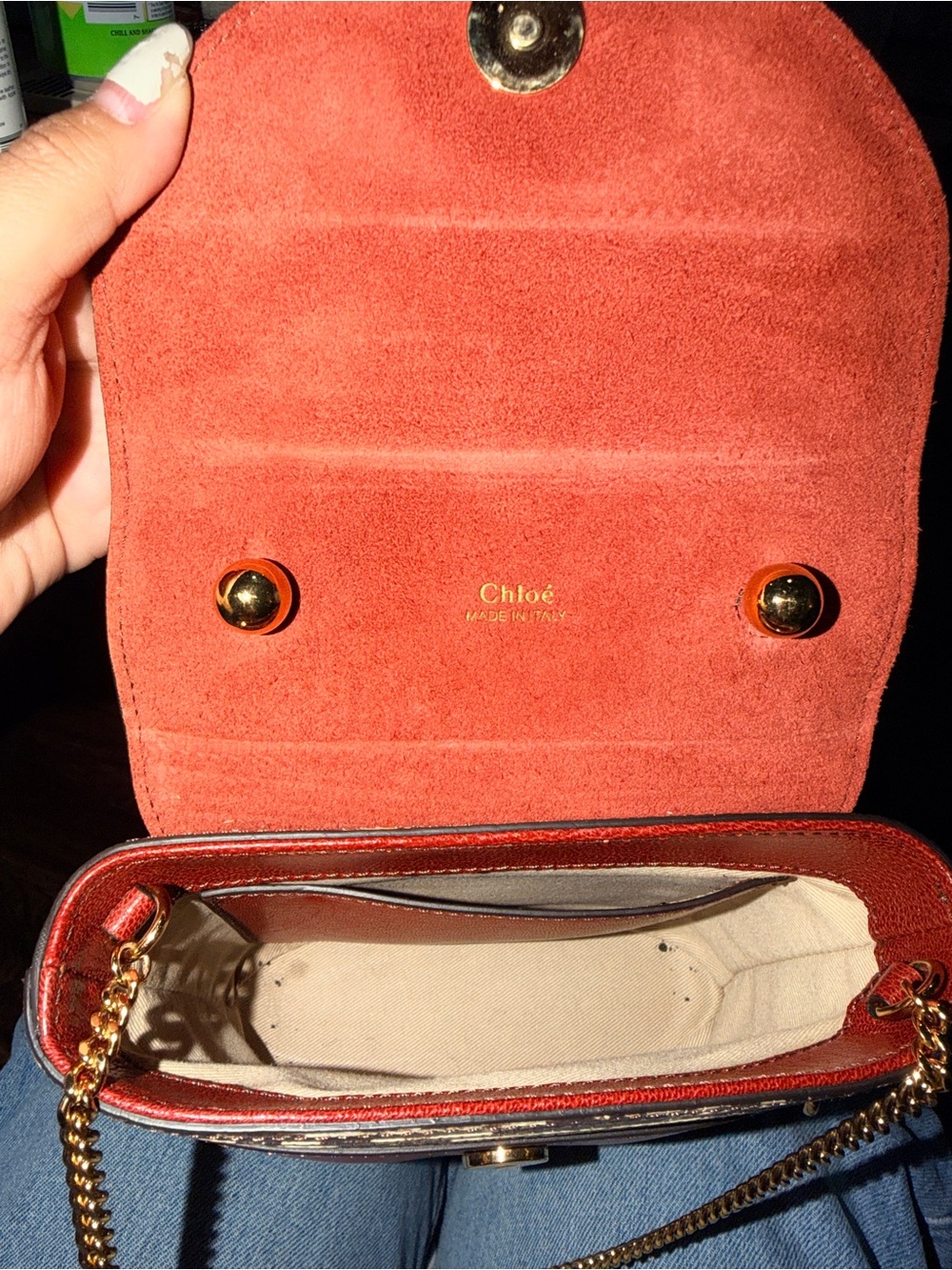 Chloe Mini Bag with Gold Handle - Picture 14 of 14